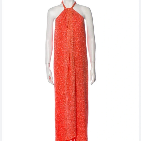 DVF Diane Von Furstenberg Silk Tent Dress Lilita Ogami Orange Size P - Picture 1 of 6